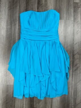 white christmas dresses Charming Strapless Sleeveless Pleats Short Chiffon Bridesmaid Dresses main image 1